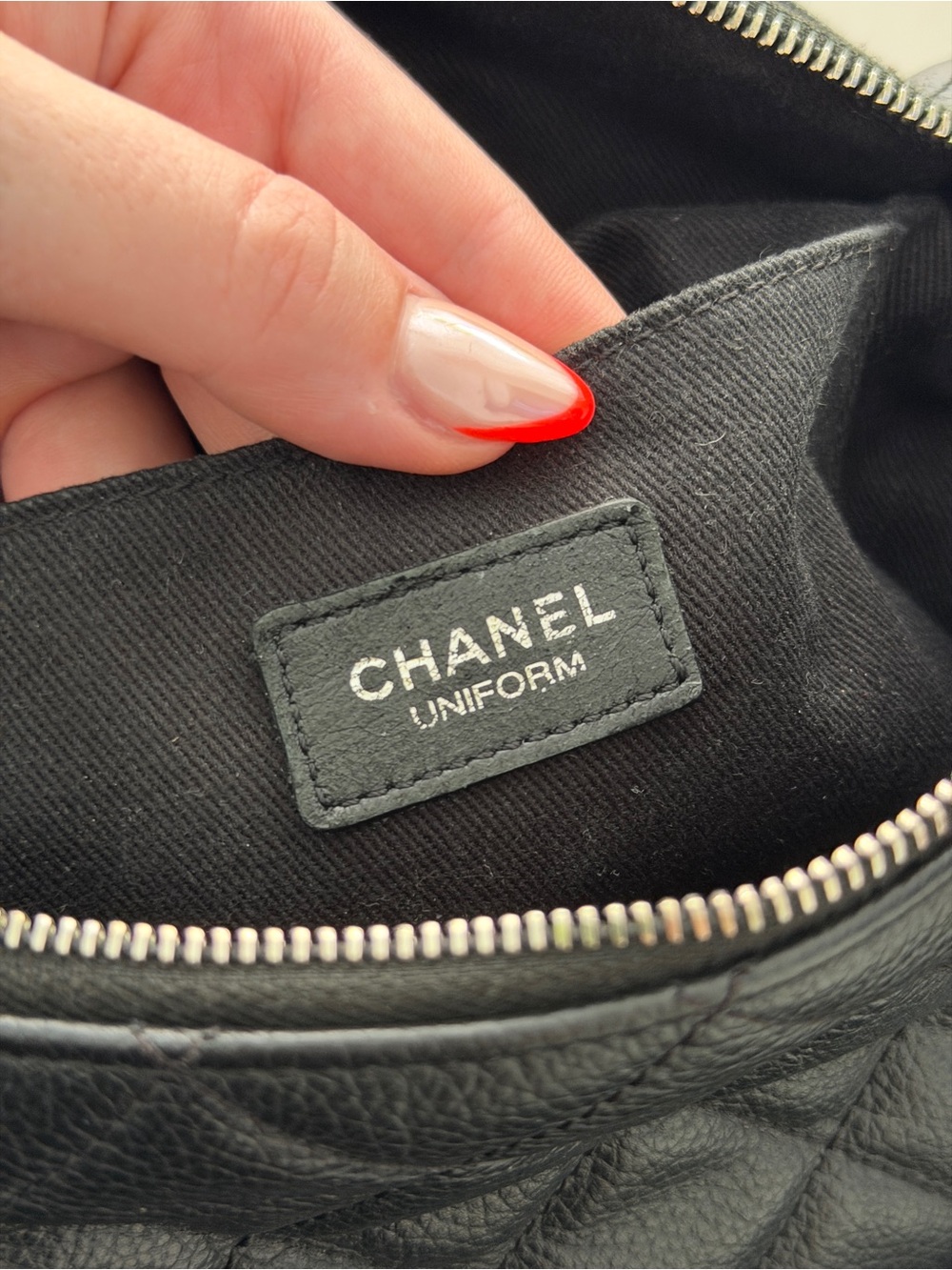 Chanel Grained Calfskin Quilted Black Uniform Waist Belt Bag Fanny Pack - Picture 9 of 17